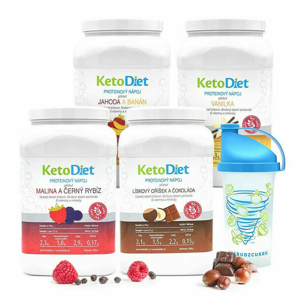 KetoDiet 4týdenní proteinové nápoje INTENSE 1. krok 140 porcí porovnat ceny