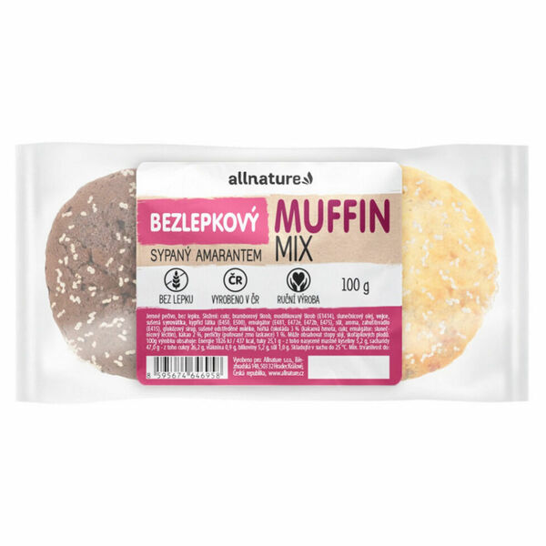 ALLNATURE Bezlepkový muffin MIX sypaný amarantem čerstvý 100 g porovnat ceny