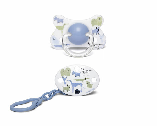 Suavinex Fusion Šidítko silikon 4-18m + klip 2 ks modrý pes porovnat ceny