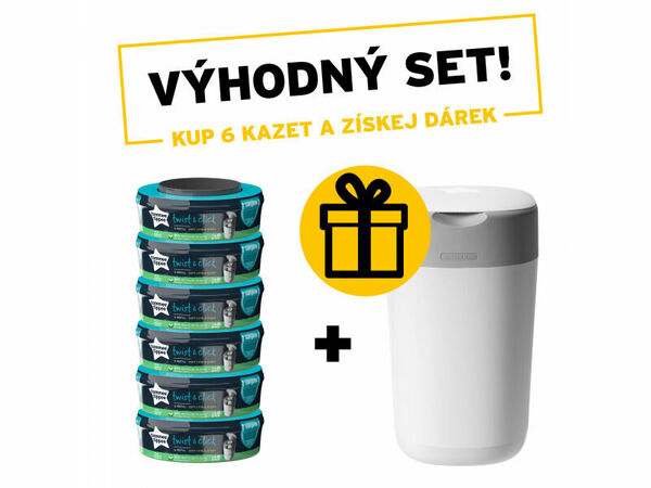 Tommee Tippee Výhodná sada - Kazety Sangenic Twist 6 ks + Koš na pleny Sangenic Twist & Click 6 ks porovnat ceny