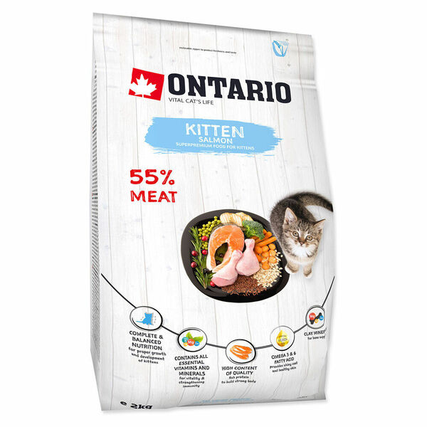 ONTARIO Kitten salmon granule pro kočky 2 kg porovnat ceny