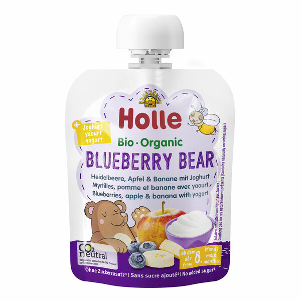 Holle Blueberry Bear - bio dětské ovocné pyré s jogurtem 85 g porovnat ceny