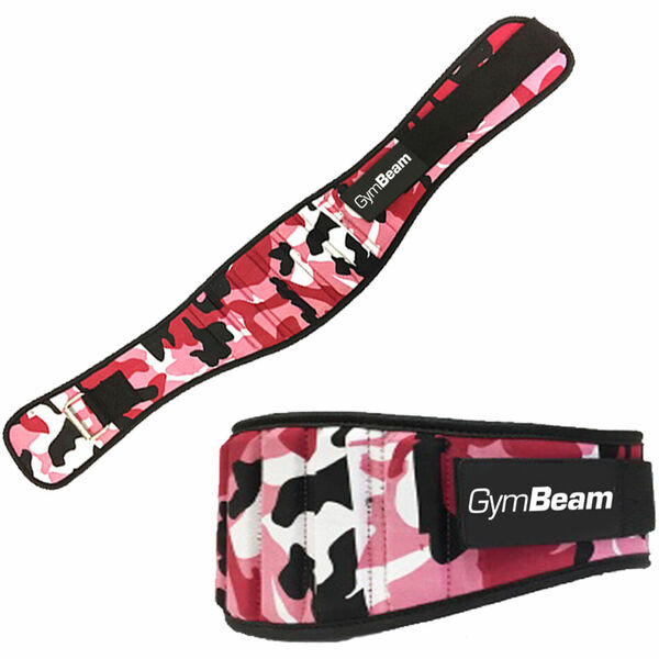 GymBeam Dámsky fitness opasek Pink Camo – velikost S porovnat ceny
