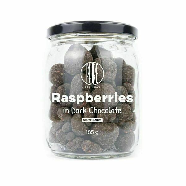 BrainMax Pure Lyofilizované maliny v hořké čokoládě 185 g porovnat ceny