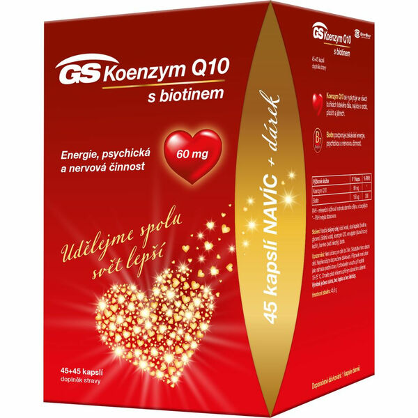 GS Koenzym Q10 60 mg 45 + 45 kapslí DÁREK 2021 porovnat ceny
