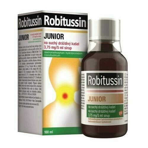 Robitussin Junior Na Suchý Dráždivý Kašel 3,75mg/5ml sirup 100ml porovnat ceny