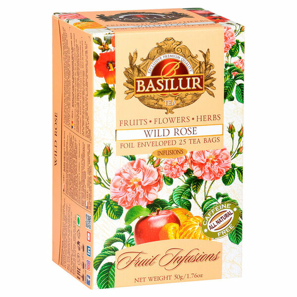 BASILUR Fruit Wild rose ovocný čaj 25 sáčků porovnat ceny
