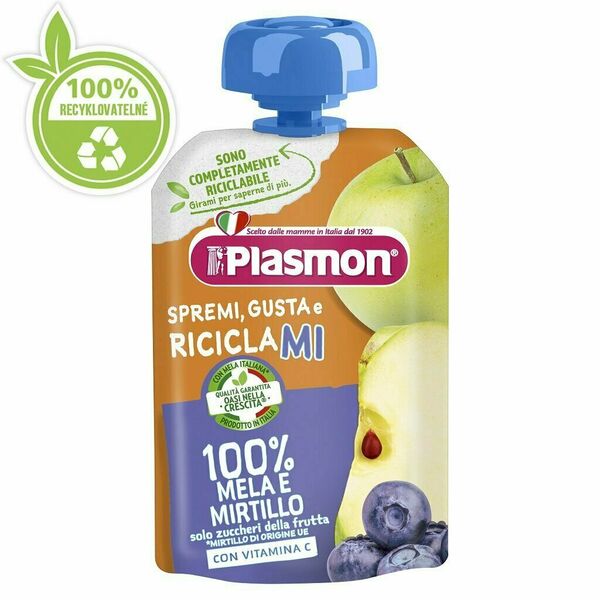 Plasmon Kapsička ovocná jablko a borůvka 100g 6m+ porovnat ceny