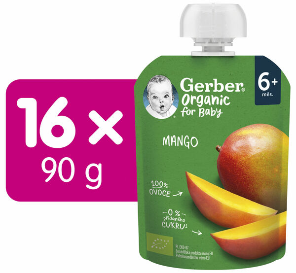Gerber Organic kapsička mango karton 16 x 90 g porovnat ceny