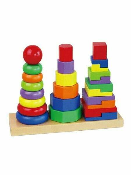 Dřevěné barevné pyramidy pro děti Viga porovnat ceny