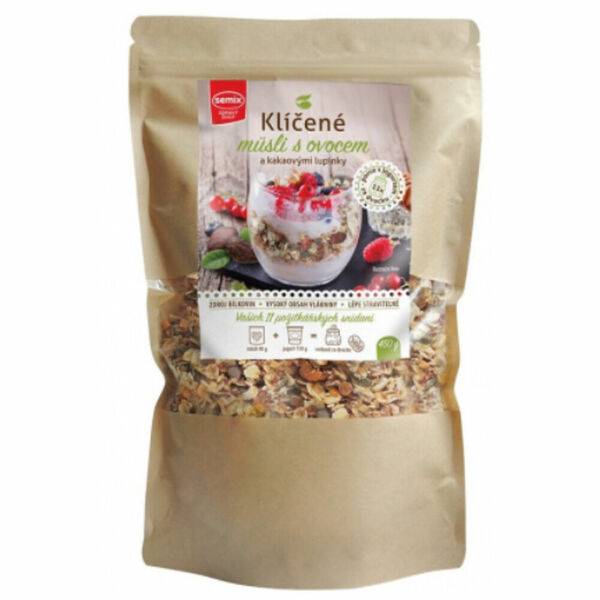 SEMIX Klíčené müsli s ovocem a kakaovými lupínky 450 g porovnat ceny