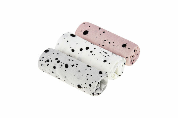 Sleepee Hanky Mušelínové bambusové pleny šedá/bílá/růžová 3ks porovnat ceny