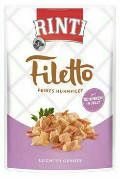 Rinti Dog Filetto kapsa kuře šunka v želé 100g porovnat ceny