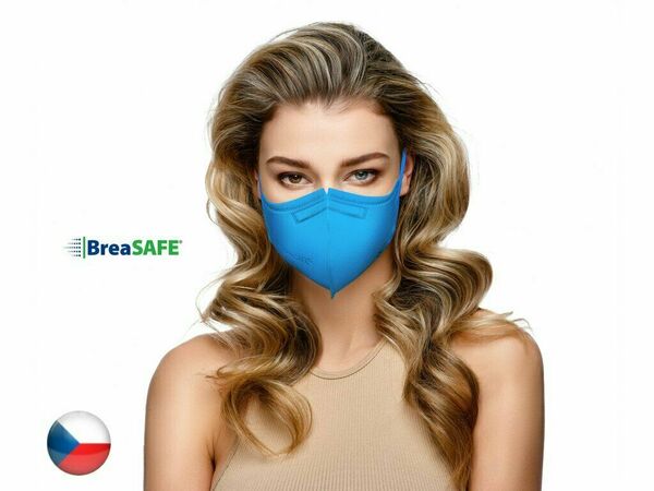 BreaSAFE®  BreaSAFE Český NanoRespirátor FFP2 Znovupoužitelný modrý M 10ks porovnat ceny