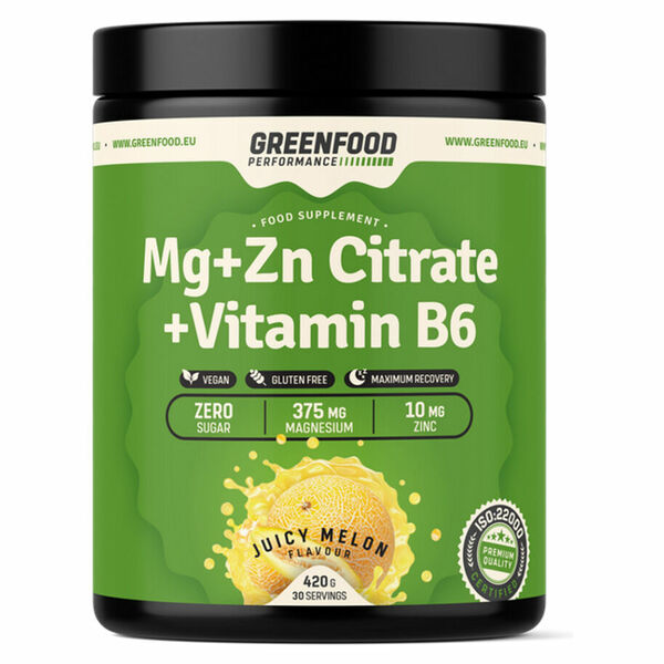 GREENFOOD NUTRITION Performance Mg + Zn citrate + vitamin B6 šťavnatý meloun 420 g porovnat ceny