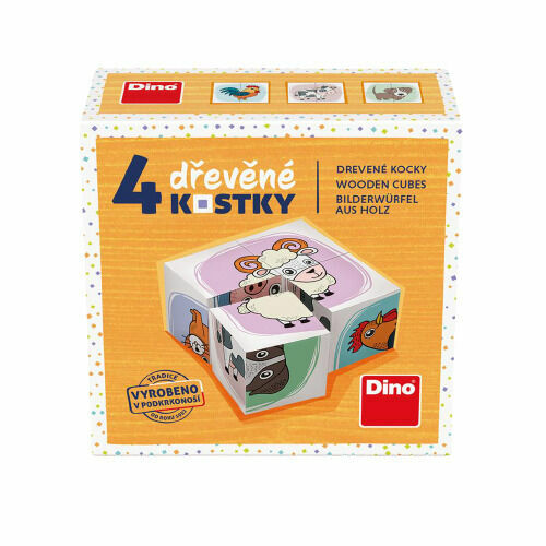 Dino Dřevěné kostky Zvířátka 4ks porovnat ceny