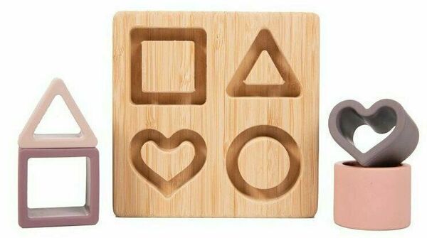 Bo Jungle Vkládačka B-Bamboo + silikonové tvary Heart Pink porovnat ceny
