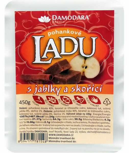 Damodara Ladu pohankové s jablky a skořicí 450g porovnat ceny