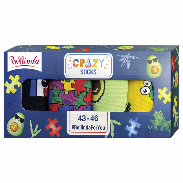 BELLINDA Crazy ponožky 43-46 puzzle 4 kusy porovnat ceny
