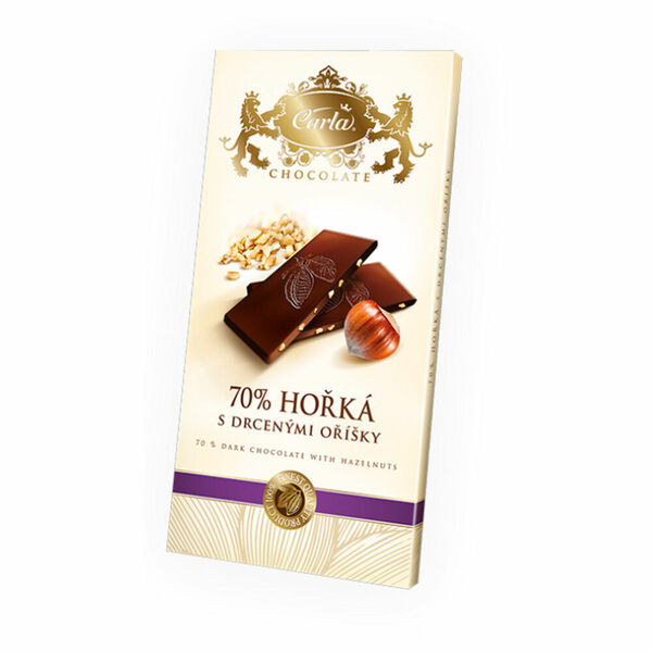 CARLA Hořká čokoláda 70% s drcenými oříšky 80 g porovnat ceny