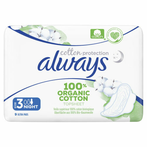Always Cotton Protection Ultra Night (Velikost 3) Vložky S Křidélky 9ks porovnat ceny
