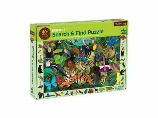 Mudpuppy Puzzle hledej a najdi, Deštný prales 64ks porovnat ceny