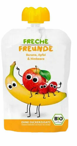Freche Freunde BIO Ovocná kapsička jablko, banán a malina 100g porovnat ceny