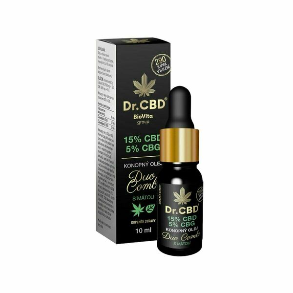 Dr.CBD  Dr. CBD 15 % CBD, 5 % CBG Duo Combo s mátou 10ml porovnat ceny