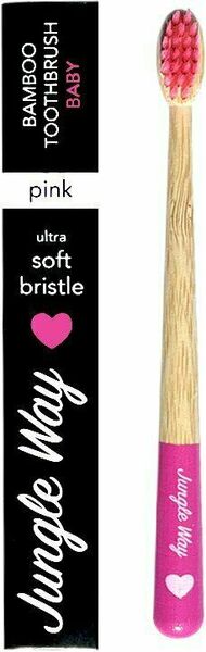 Jungle Way Ultra soft Růžový dětský zubní kartáček z bambusu 1 ks porovnat ceny