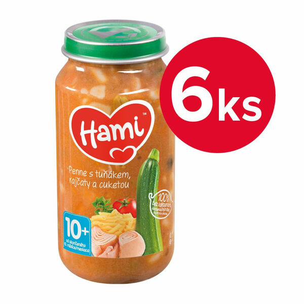 Hami Penne s tuňákem, rajčaty a cuketou 10m+ 6x250 g porovnat ceny
