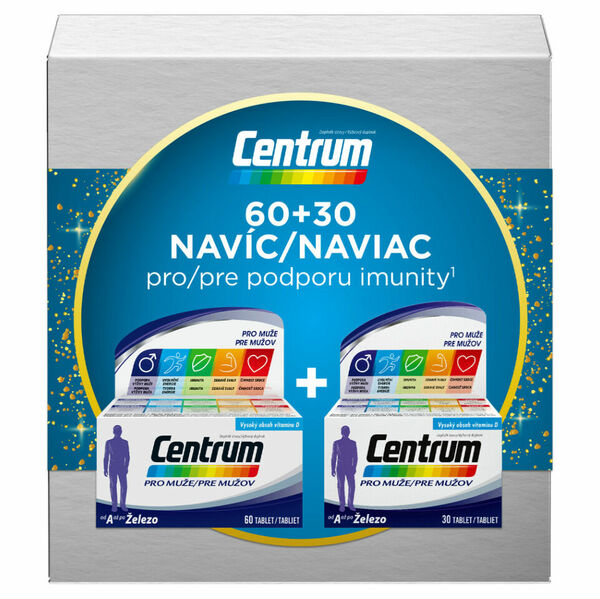 CENTRUM multivitamín pro muže 60 + 30 tablet VÁNOČNÍ balení porovnání ceny