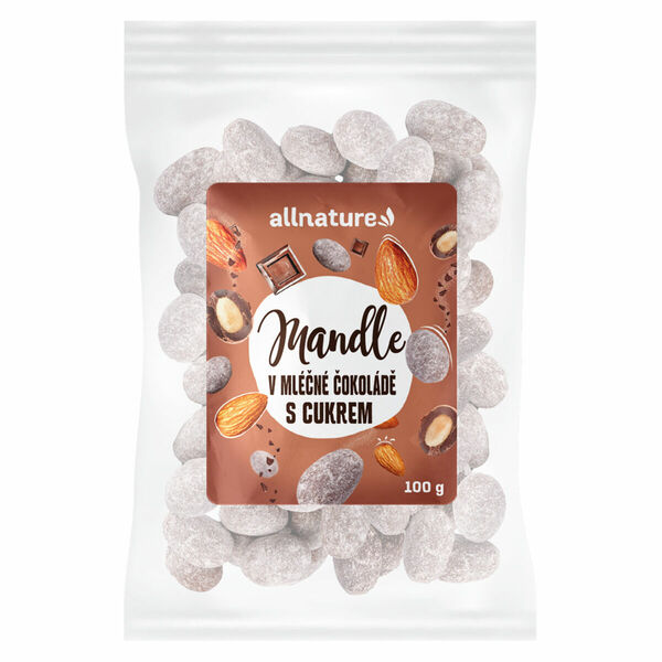 Allnature Mandle v mléčné čokoládě s cukrem 100 g porovnat ceny