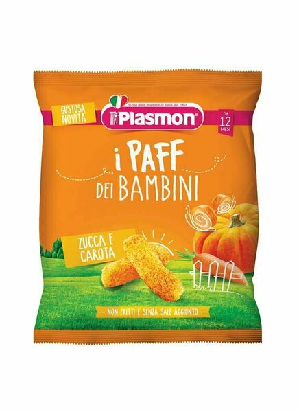 Plasmon Křupky zeleninové bezlepkové na cesty Paff mrkev a dýně 15g 12m+ porovnat ceny
