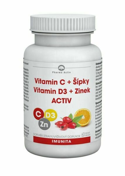 Vitamin C + šípky Vitamin D3 + Zinek Activ Tbl.60 porovnat ceny
