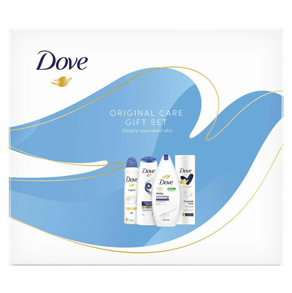 DOVE Original Sprchový gel 250 ml +Tělové mléko 250 ml + Šampon 250 ml + Antiperspirant 150 ml Vánoční balíček pro ženu porovnat ceny