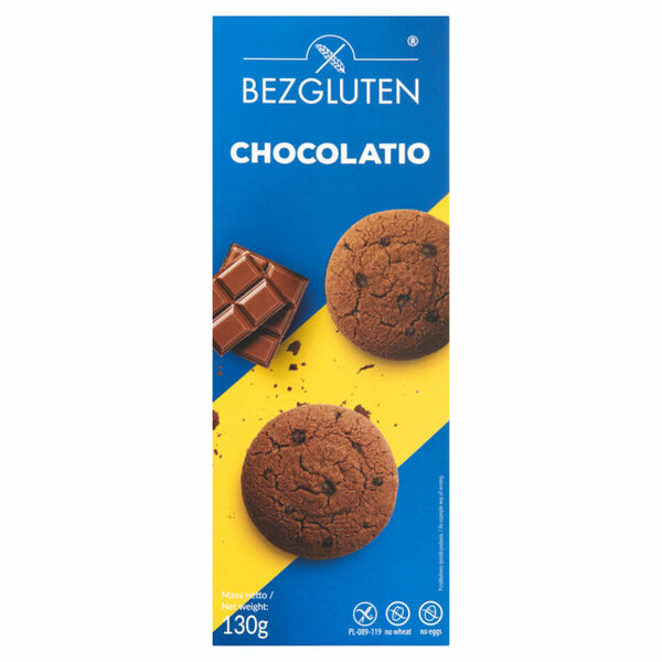 BEZGLUTEN Sušenky Chocolatio čokoládové cookies bez lepku 130 g porovnat ceny