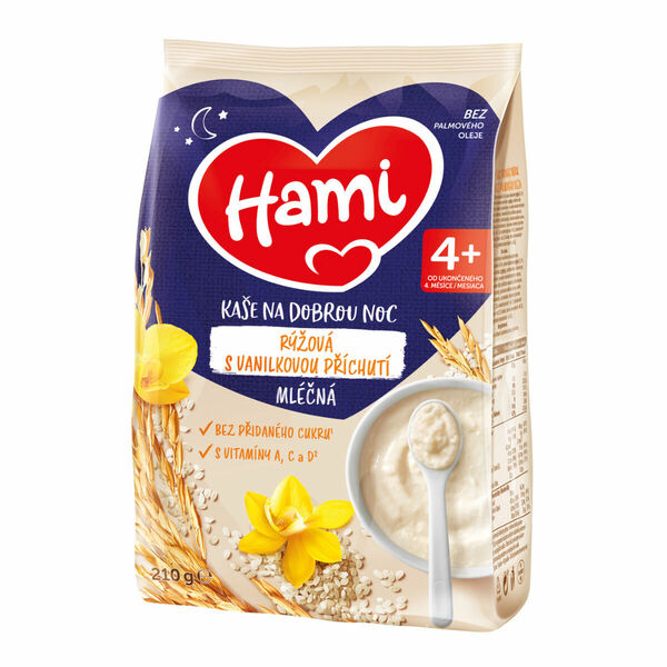 Hami Mléčná kaše na dobrou noc rýžová s vanilkovou příchutí 210 g porovnat ceny