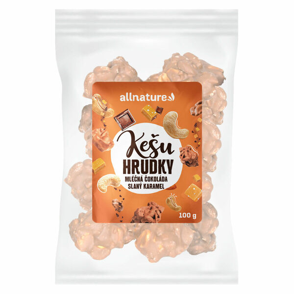 Allnature Kešu hrudky v mléčné čokoládě se slaným karamelem 100 g porovnat ceny