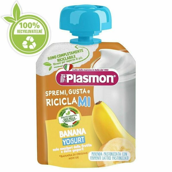 Plasmon Kapsička bezlepková ovocno-jogurtová banán 85g 6m+ porovnat ceny