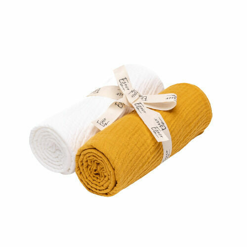 Eseco Mušelínové pleny white - mustard 2ks porovnat ceny