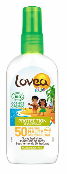 Lovea BIO Dětské voděodolné ochranné mléko na opalování ve spreji SPF50 100 ml porovnat ceny