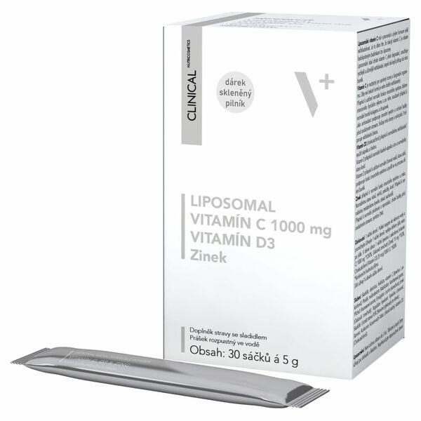 CLINICAL Liposomal vitamín C + D3 + zinek 30 sáčků porovnat ceny