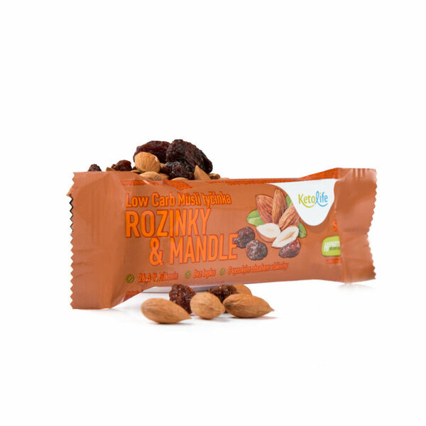 KETOLIFE Low carb tyčinka rozinky a mandle 58 g porovnat ceny