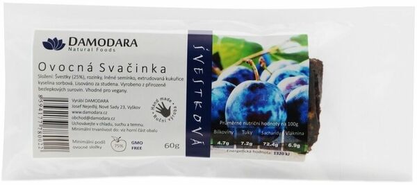 Damodara Ovocná svačinka švestková 60g porovnat ceny
