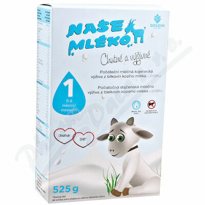 Goldim  Naše mléko - 1 počát. výživa z kozího mléka 0-6m 525 g porovnat ceny