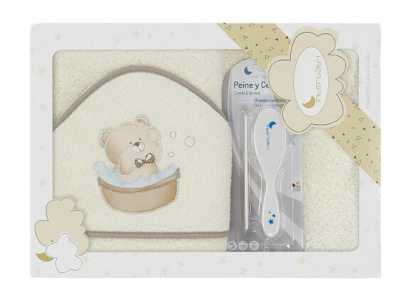 Interbaby Osuška froté Medvídek ve vaně + hřeben, krémová porovnat ceny