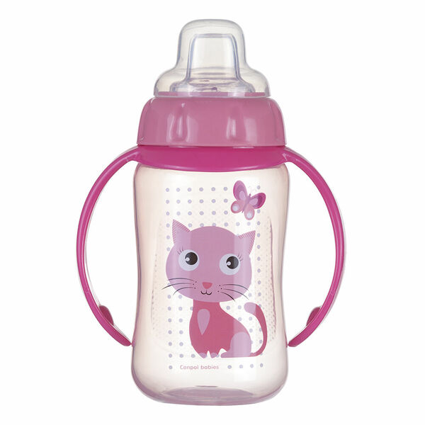 CANPOL BABIES Tréninkový hrníček s úchyty CUTE ANIMALS kočička 320 ml porovnat ceny