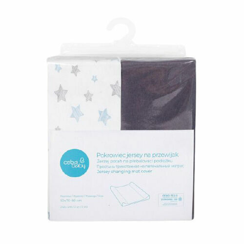 CEBA Potah na přebalovací podložku 50 x 70-80cm Dark Grey+Blue Stars 2ks porovnat ceny