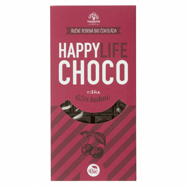 HAPPYLIFE Choco čokoláda 65% hořká s višněmi 70 g BIO porovnat ceny