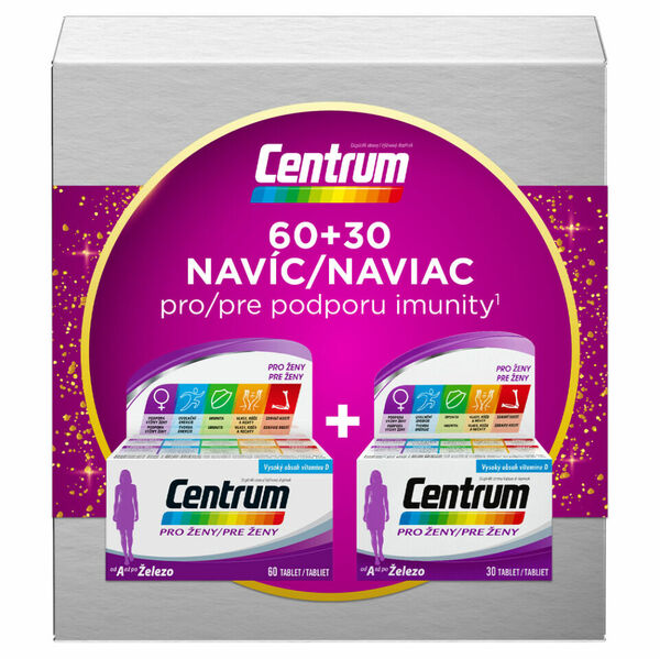 CENTRUM multivitamín pro ženy 60 + 30 tablet VÁNOČNÍ balení porovnat ceny